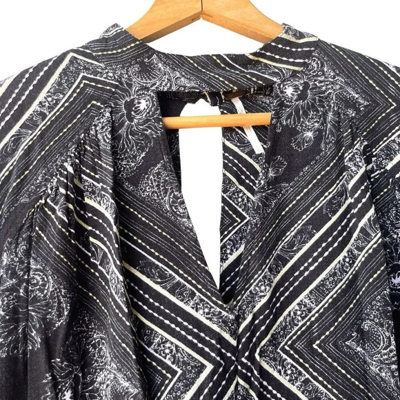 Free People Walking On A Dream Tunic Top Boho Long Sleeve Keyhole Neckline Small - Picture 5 of 6